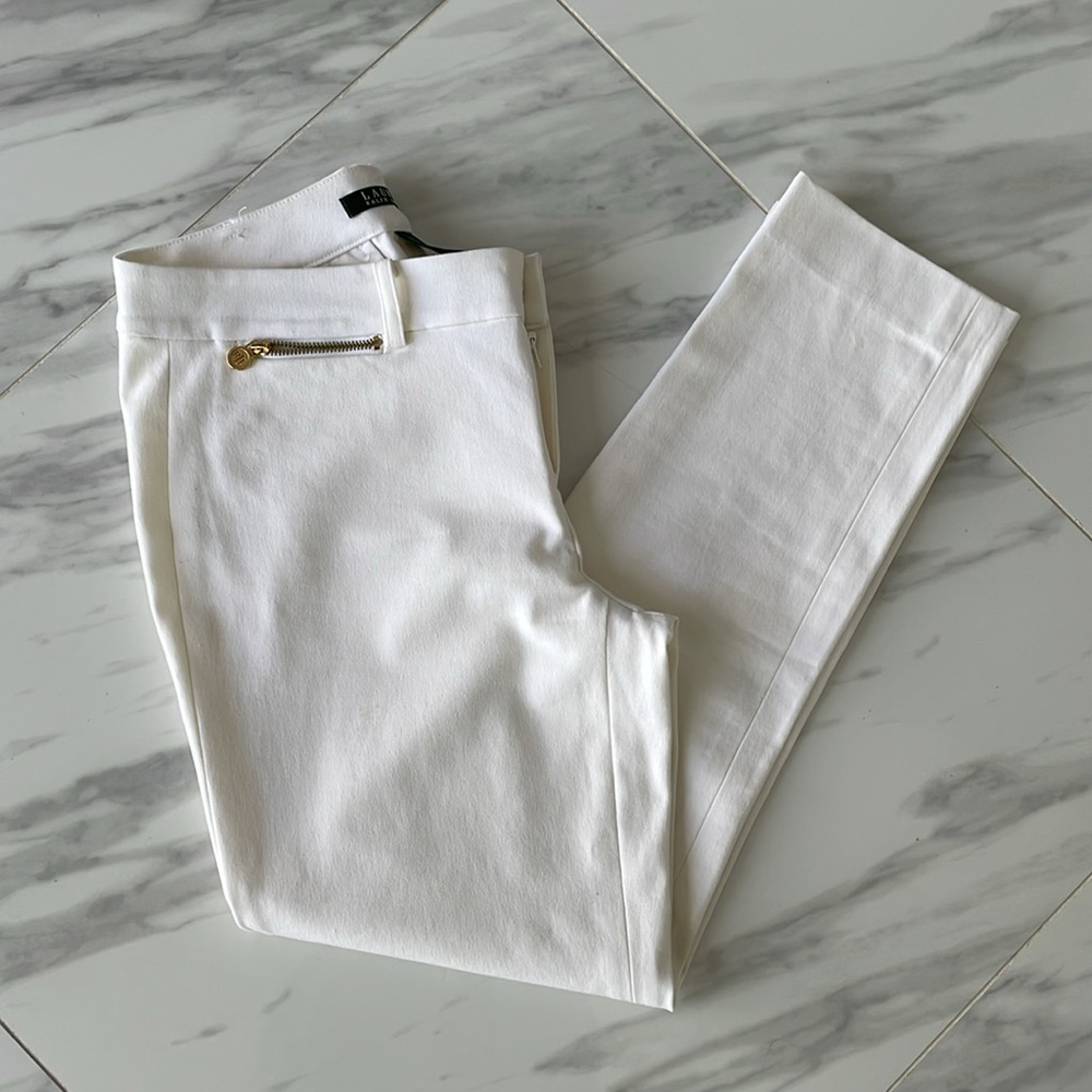 LAUREN Ralph Lauren Women’s Off White Cropped Trousers Pants  size 2